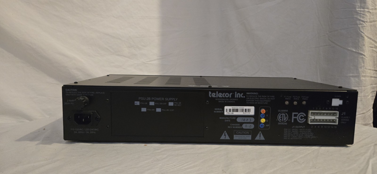 Telecor PSU-2B Power Supply 24VDC 5VDC for T2/XL Communication Systems With Key