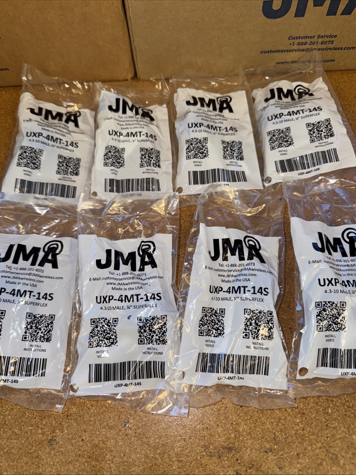 (8 pc) JMA UXP-4MT-14S 4.3-10 Male Connector 1/4″ Superflexible Cable FREE SHIP
