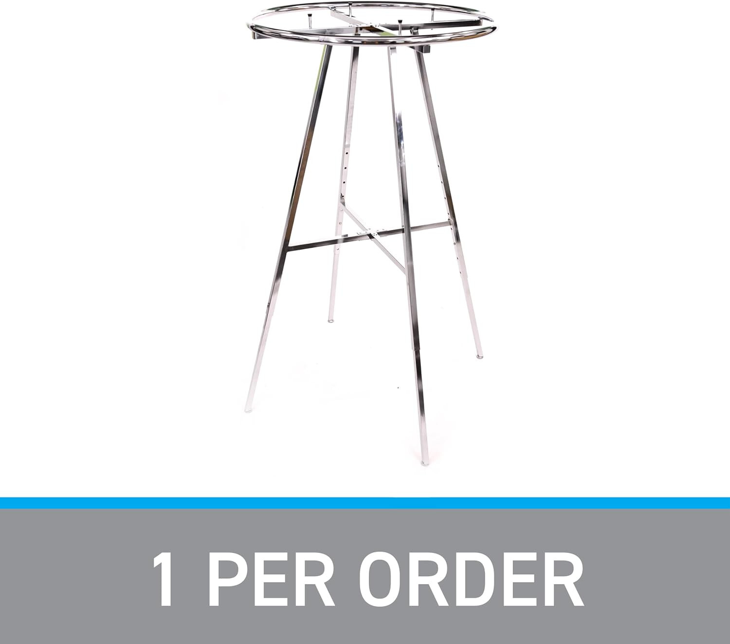 Chrome 36″ Round Clothing Rack Height 48 – 72″ H Leveler Glides Garment