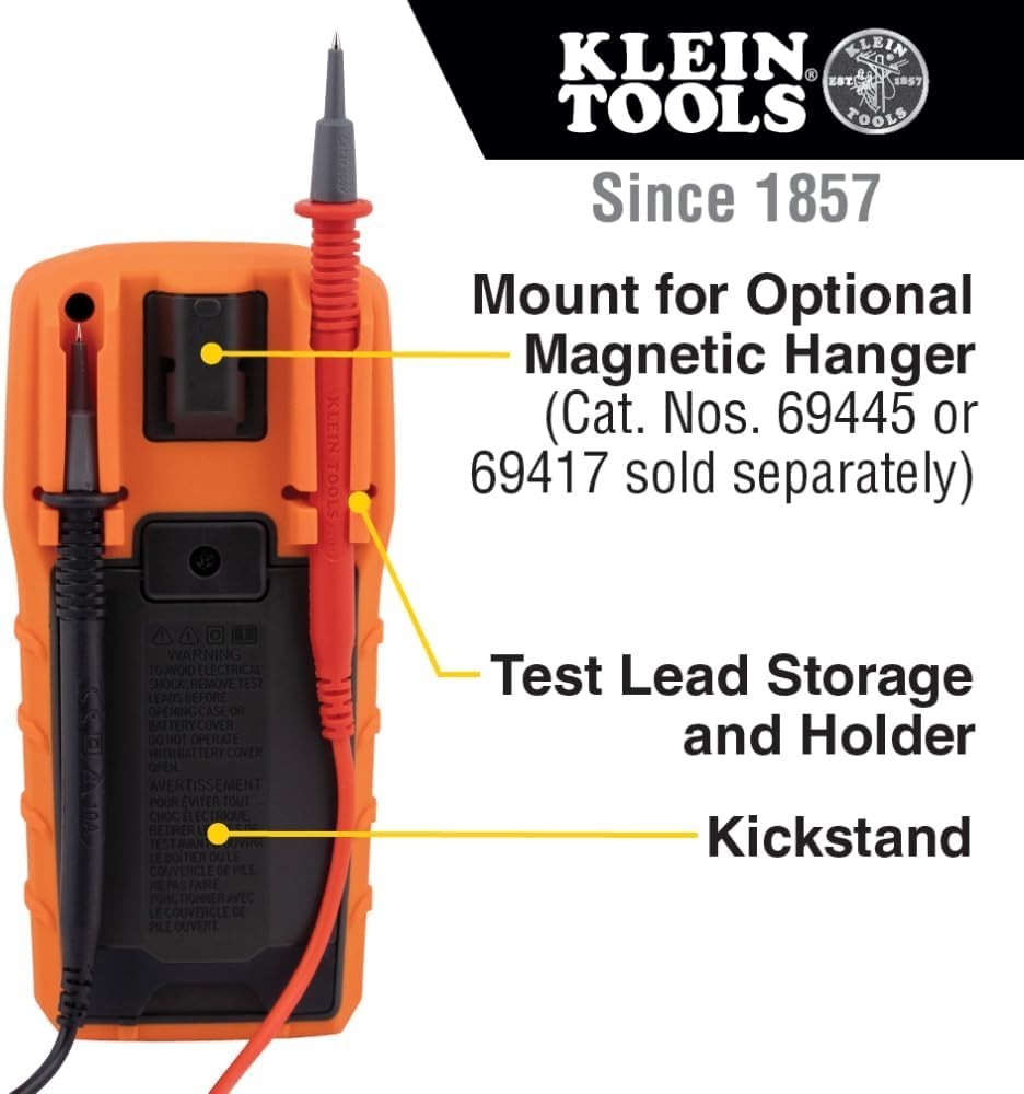 Versatile Digital Multimeter with Lead Alert & Backlit LCD for Precise Testing