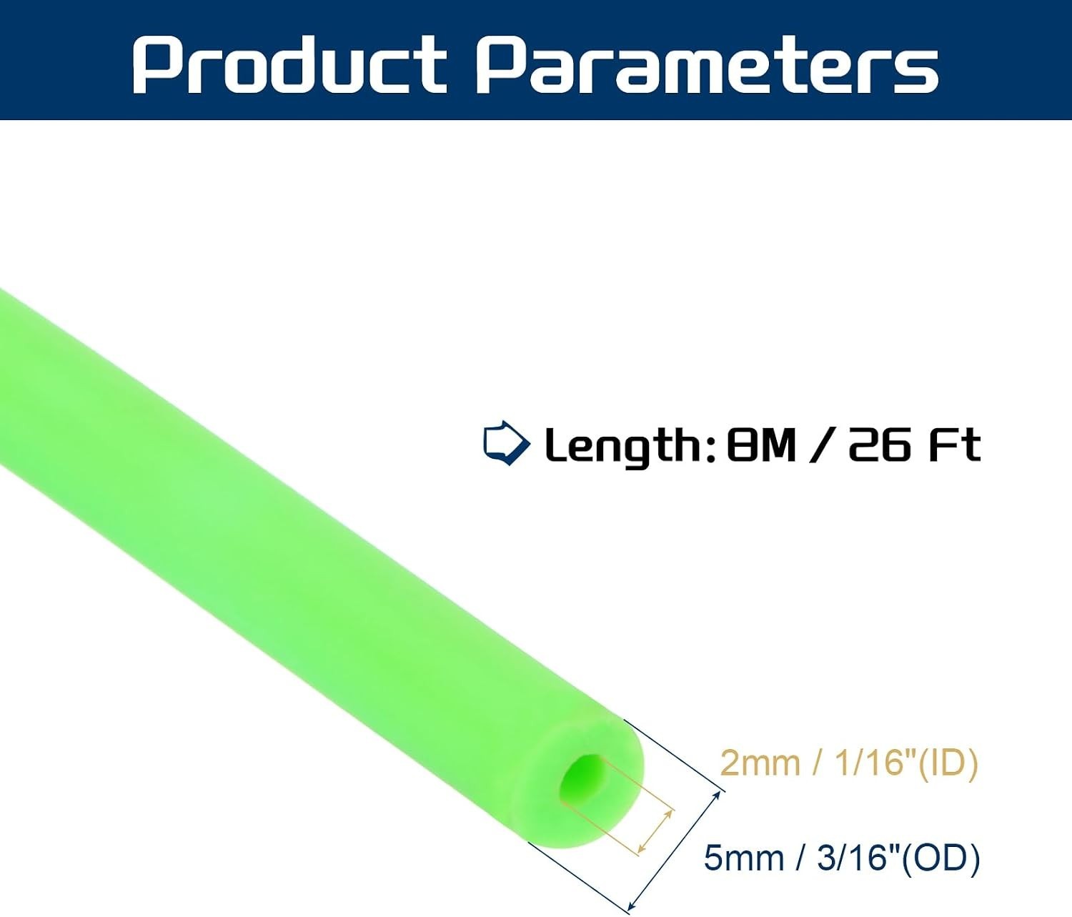 26 Ft High Elasticity Fluorescent Green Latex Tubing – Cuttable for Any Use