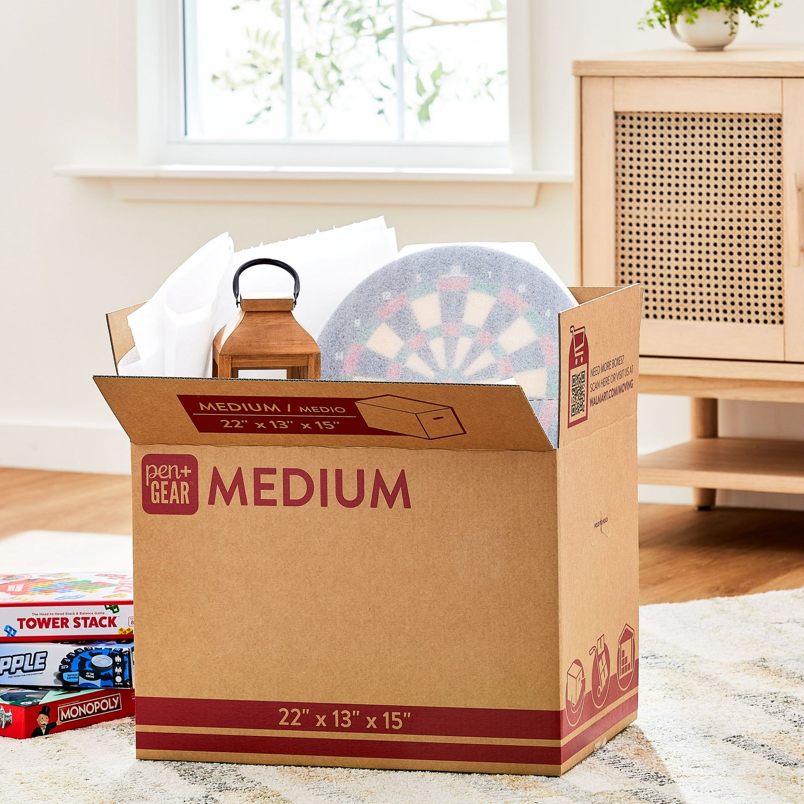 (10 pack) Pen+Gear Medium Moving Boxes, 22 in. L x 13 in. W x 15 in. H, Kraft