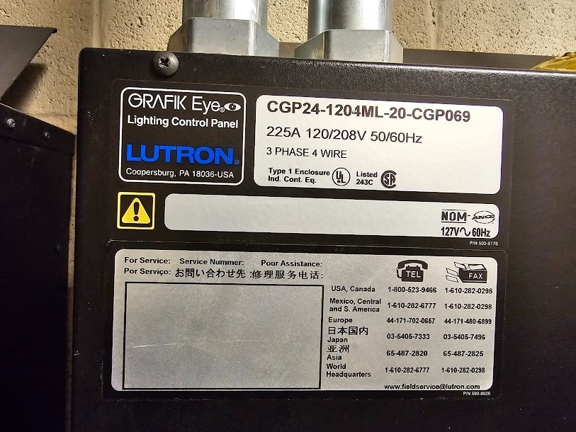 Lutron Grafik Eye Lighting Control Panel – 225A, 120/208V, 3-Phase, 50/60Hz
