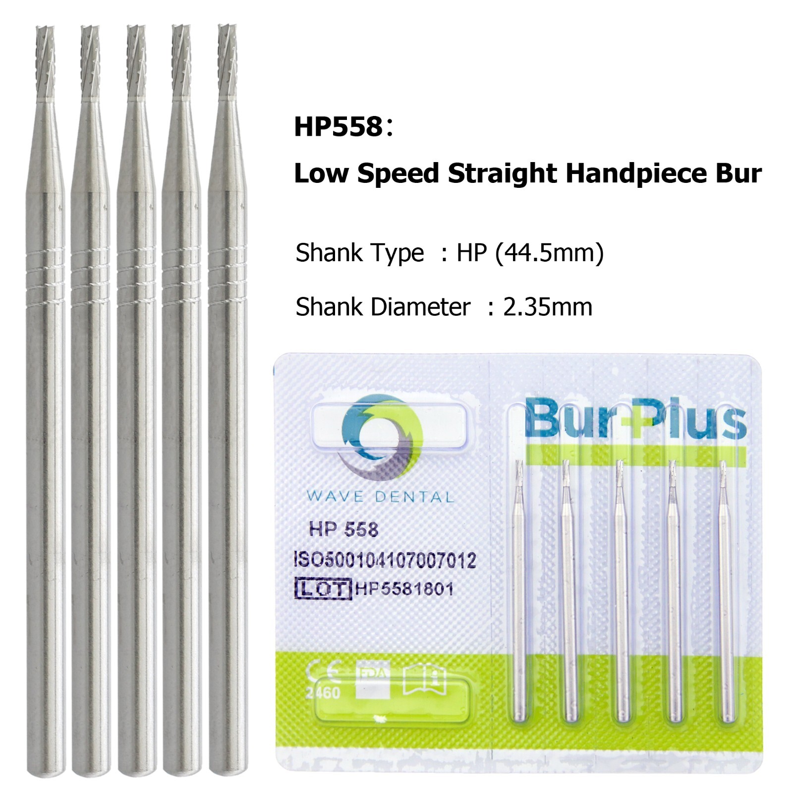 Wave Dental Surgical Carbide Bur HP 702 701 2.35mm For Low Speed Straight 44.5mm