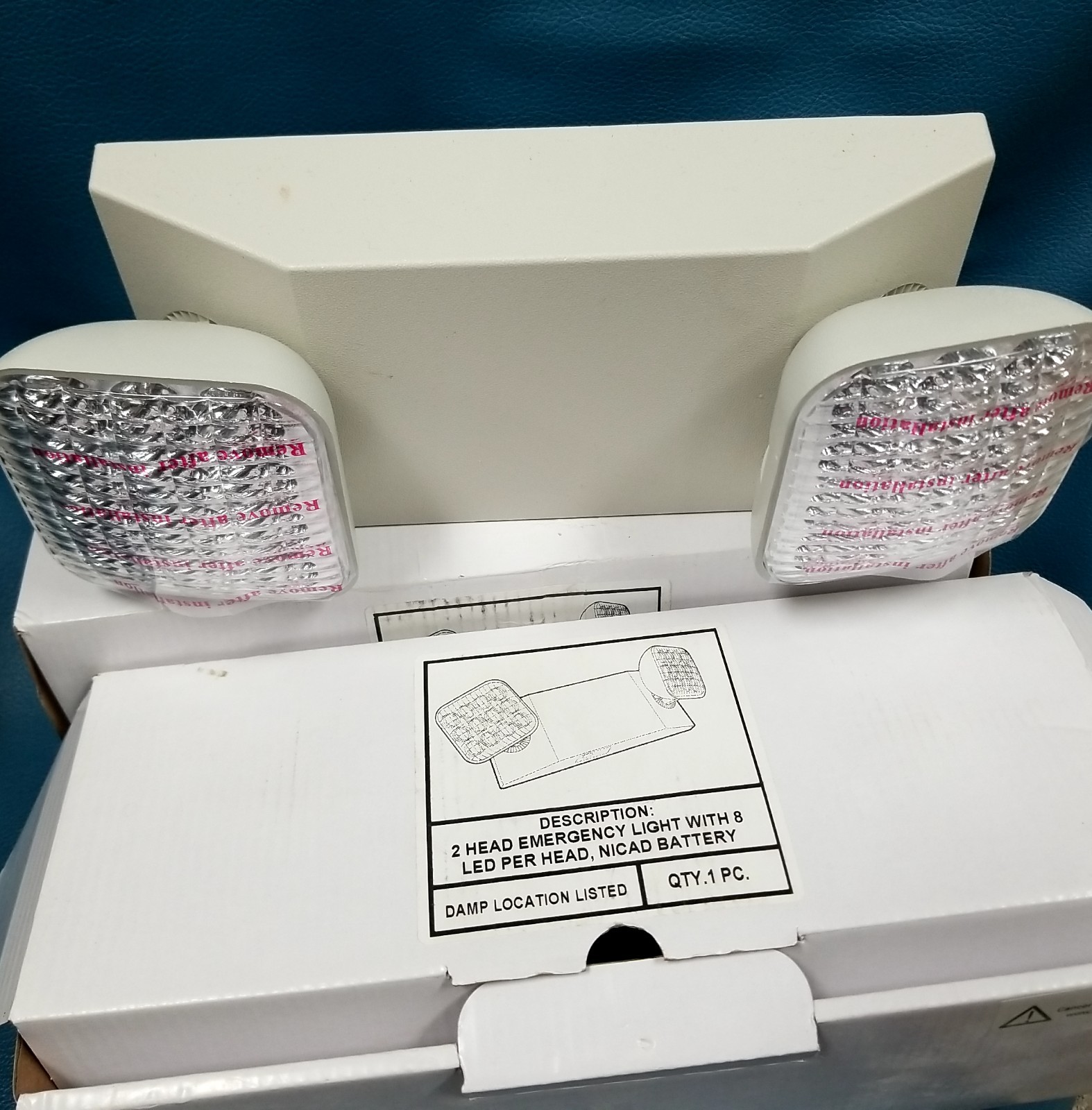 2 Open Box UNTESTED Bolt BELEDR-1W White 2 Head LED Emergency Lights 140105