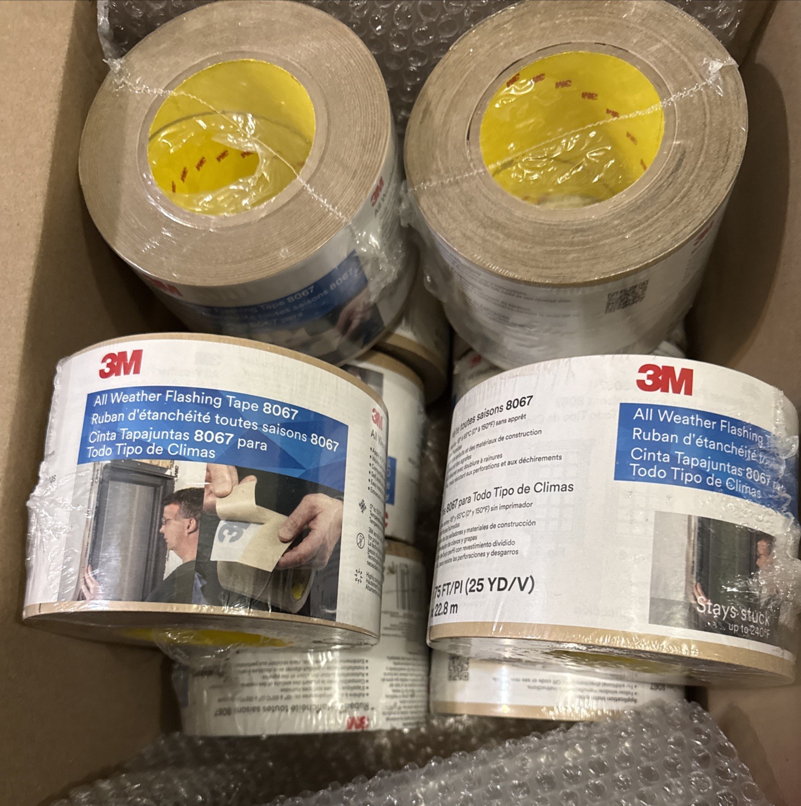 Lot Of 10 3M All Weather Flashing Tape 8067 (4″ x 75 ft) -NEW/SEALED-