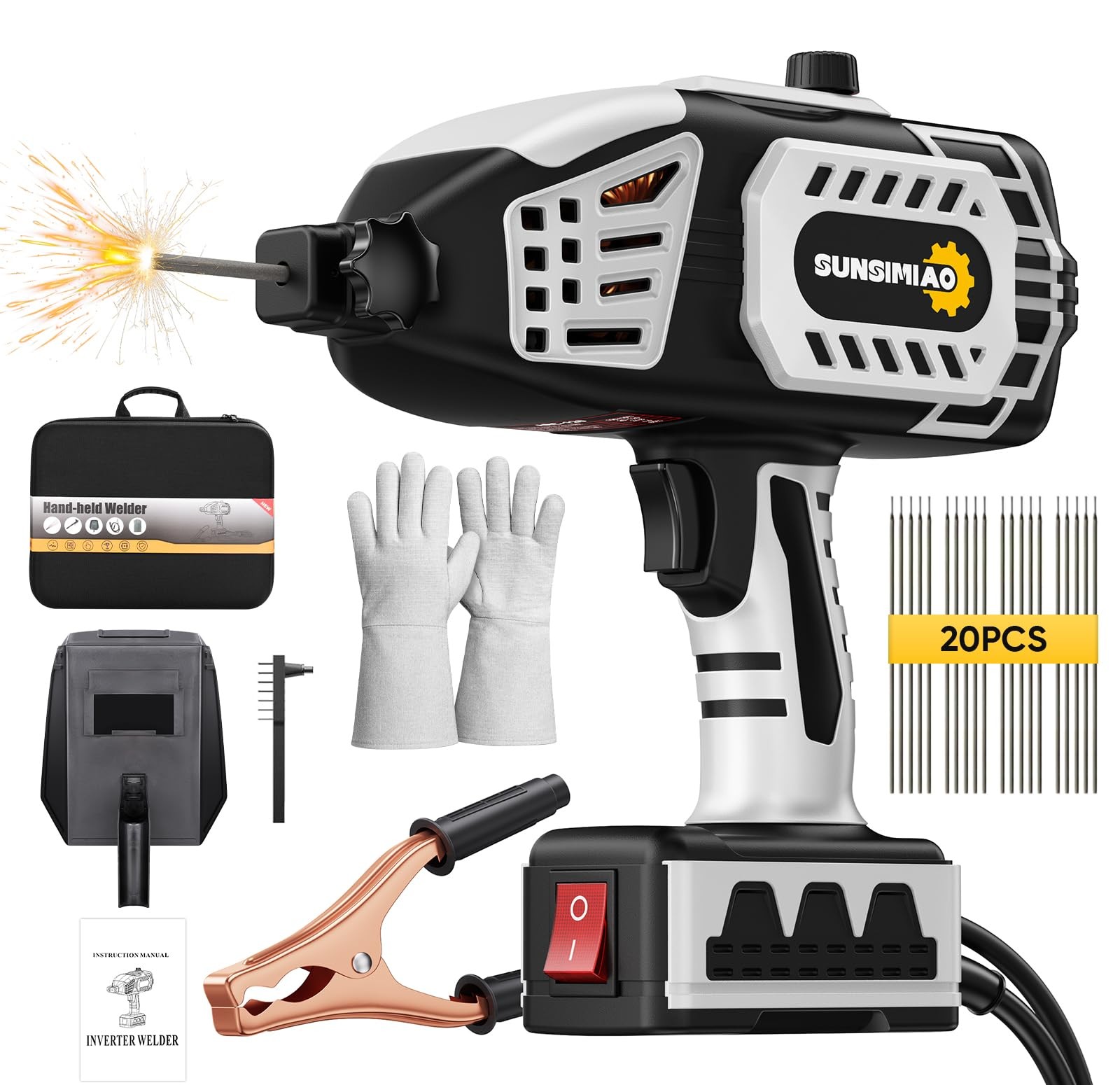 Portable Welding Machine 110V Handheld: 9.45 × 3.1 × 9.8 inches, 1 – Grey