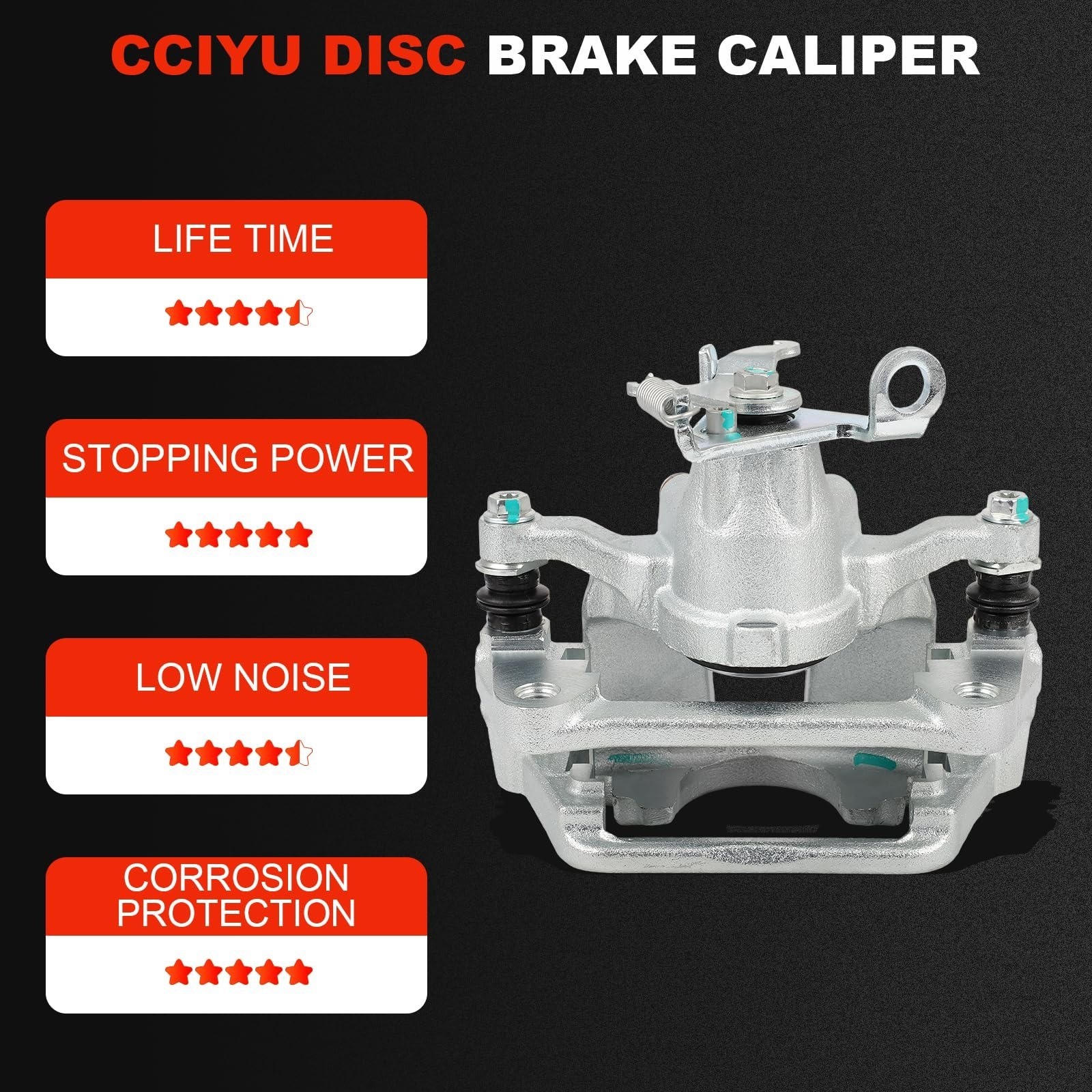 cciyu Rear Left Brake Caliper Assembly w/Bracket for Dodge Journey 2012-2020