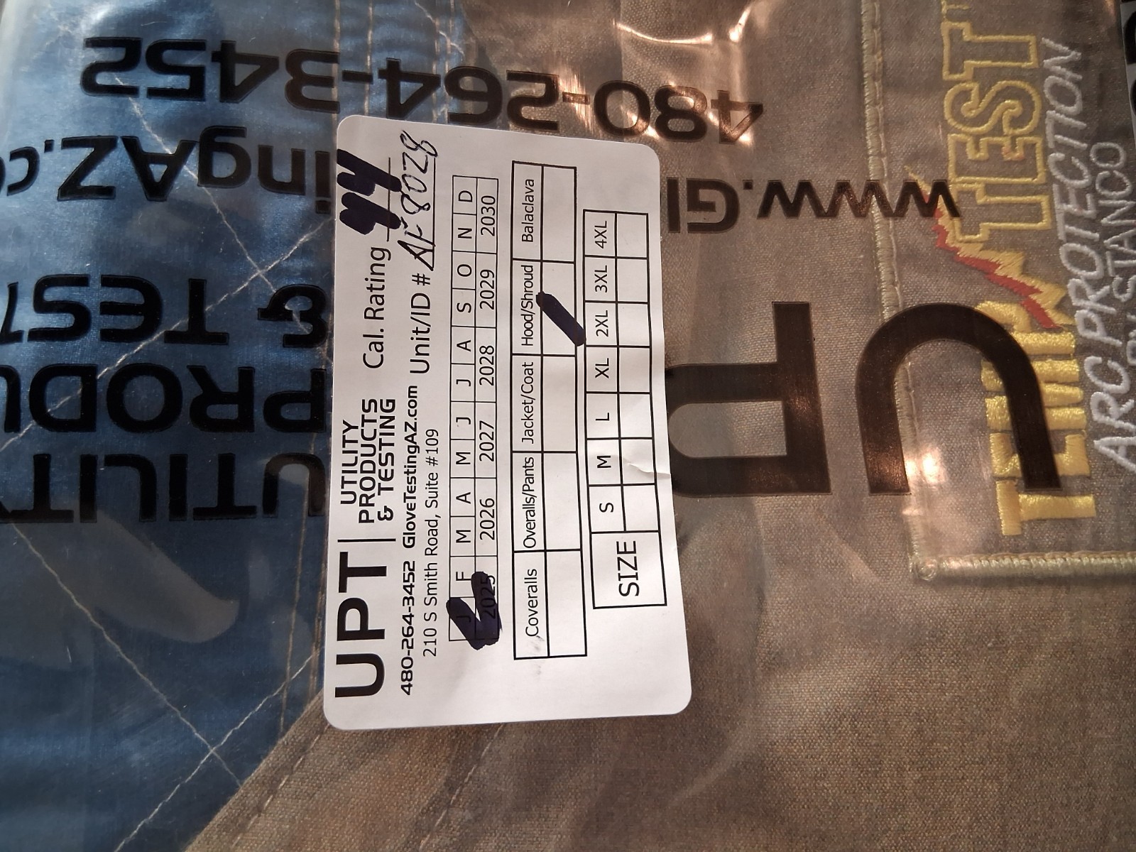 Temp-Test Arc kit By Stanco 44.0 cal/cm2 3xl overalls jacket & hood used #8