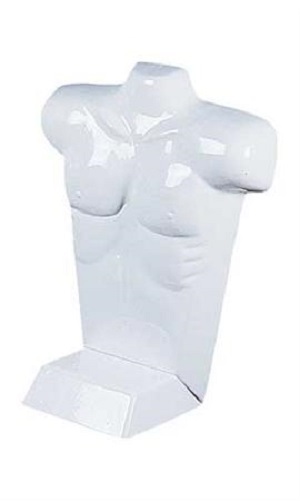 4 Molded Man’s Shirt T Form Countertop Fits S-L Male Mannequin White Hollow Back