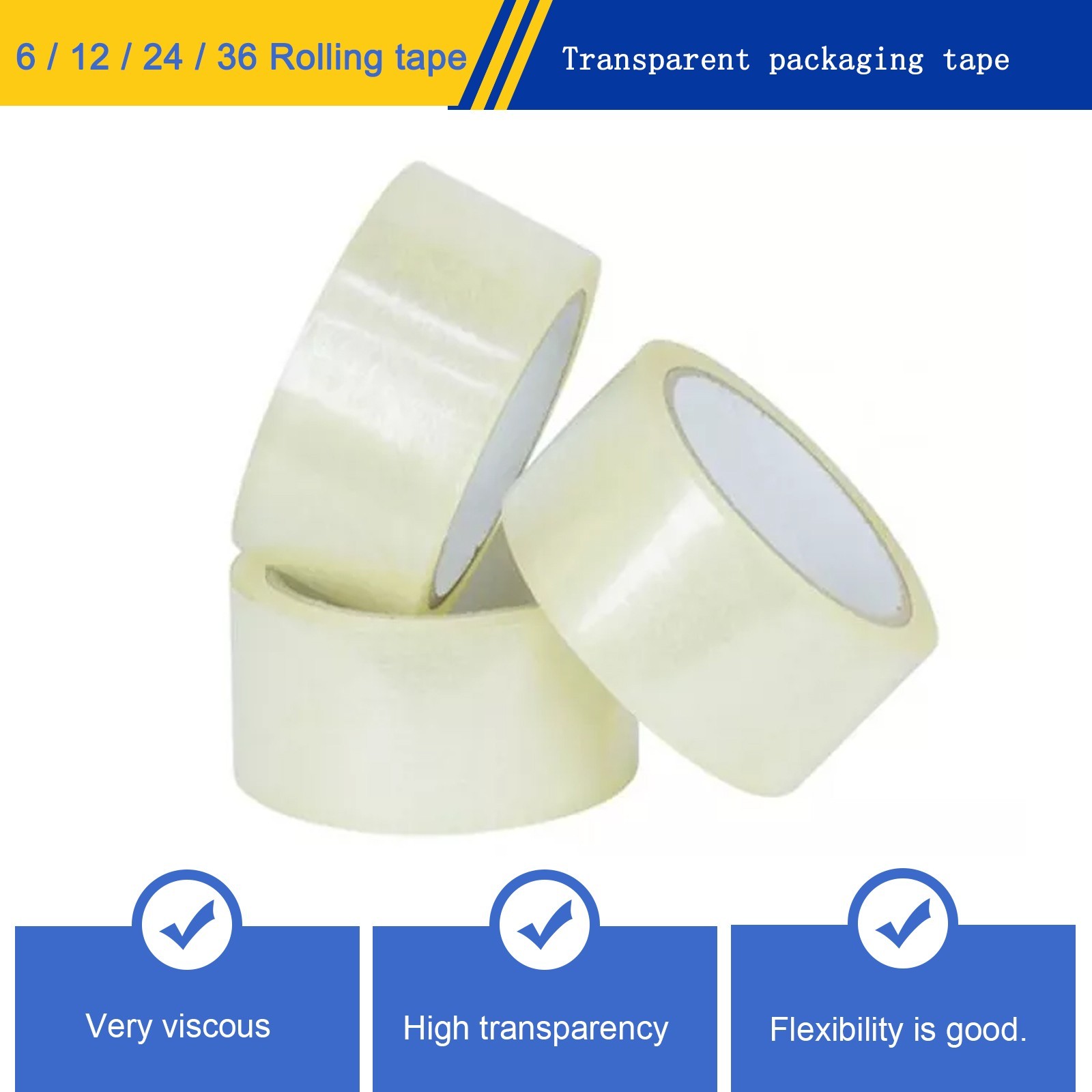 36pcs rolls 2″x75 yds shipping packaging clear tape express Official UL