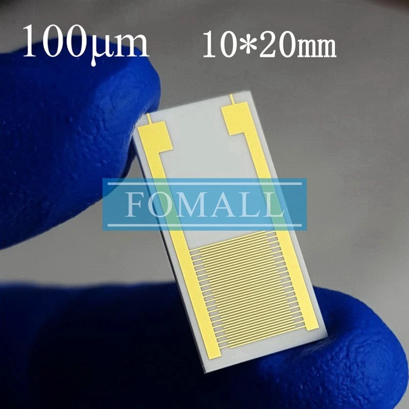 QTY:5 New 100μm large size ceramic interdigital electrode sensor chip 10X20MM