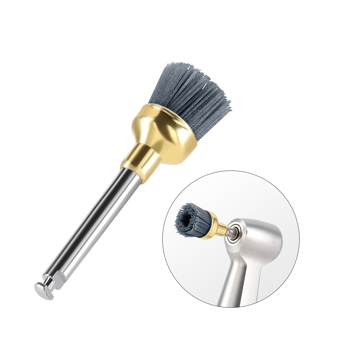 Dental Latch Type RA Polishing Brush Flat/Sharp/Bowl for Contra Angle Handpiece