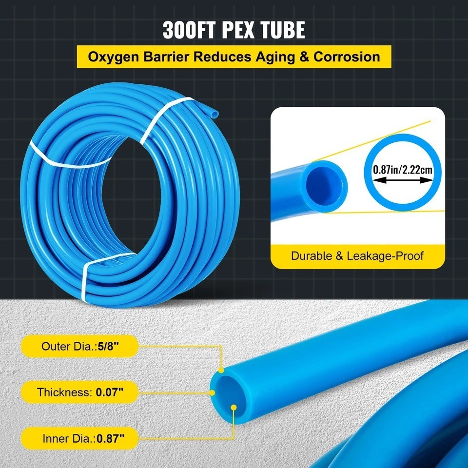 1″x300′ coil PEX Tubing Blue Certified Non-Barrier Htg/Plbg/Potable Water