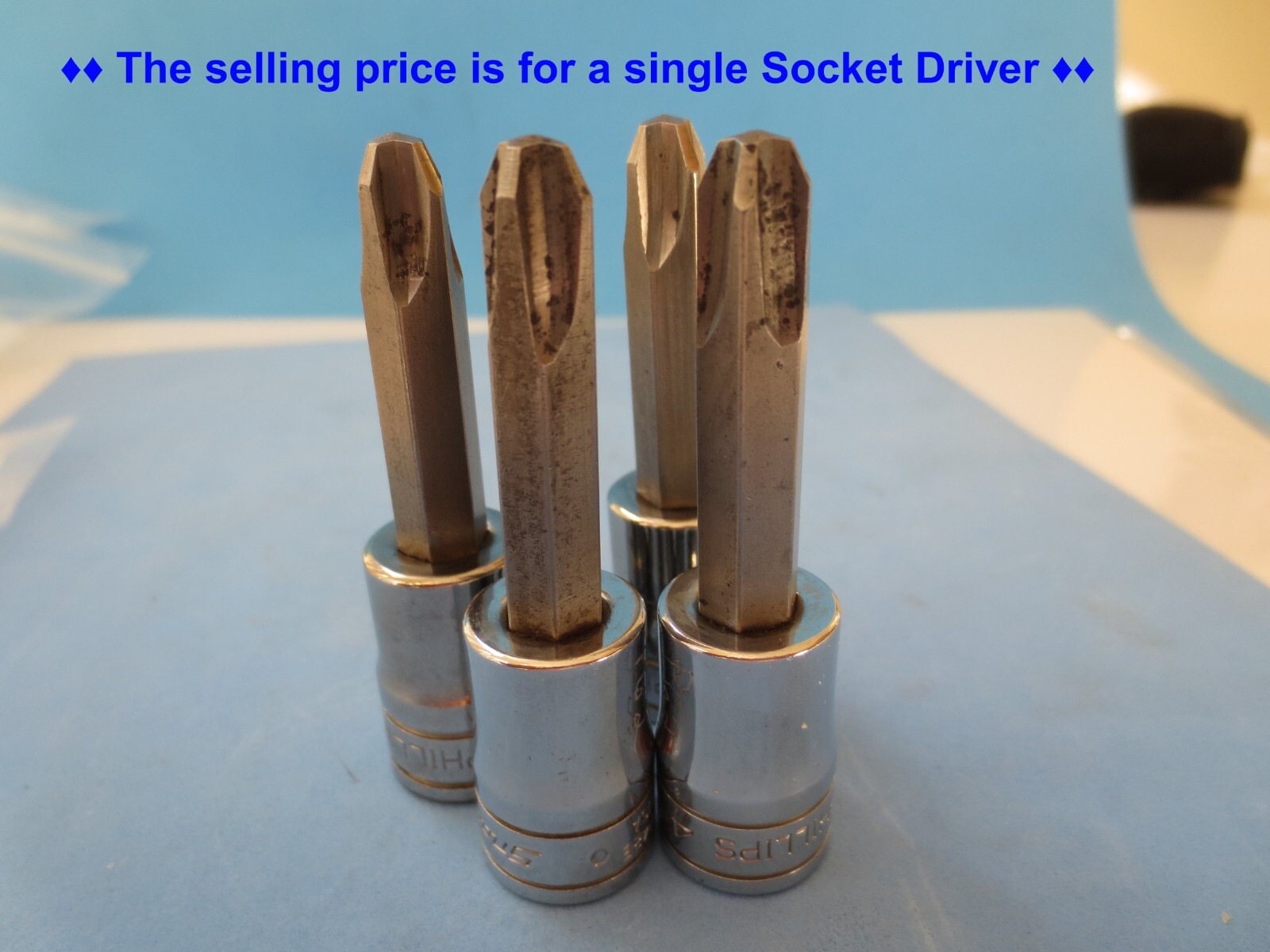 Snap-on FP42E Phillips #4, Standar Socket Driver 3/8″ Drive • Looks Unused •