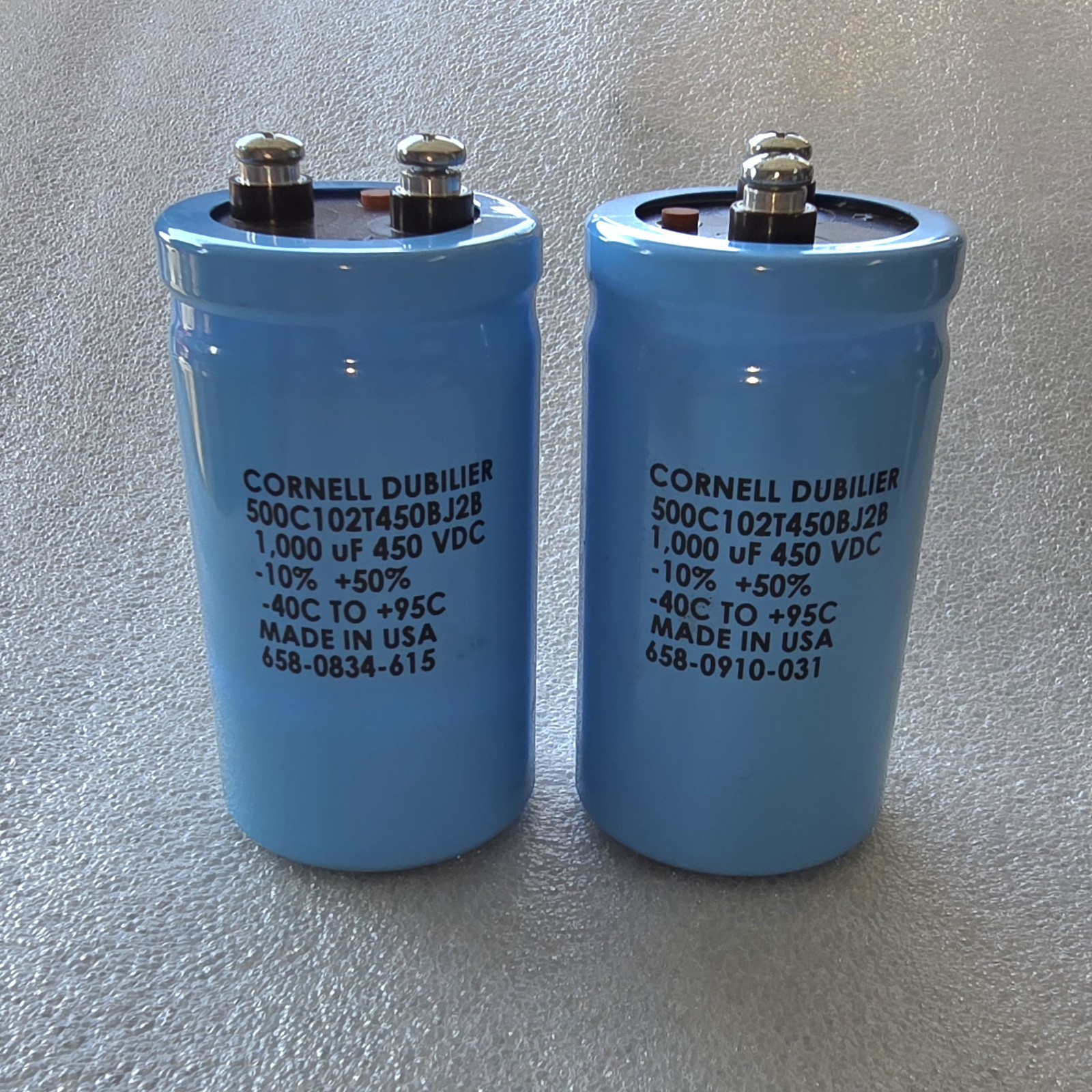 Cornell Dubilier, 2, Capacitors 1,000 uF/450 VDC For Vacuum Tube Amp, Audiophile