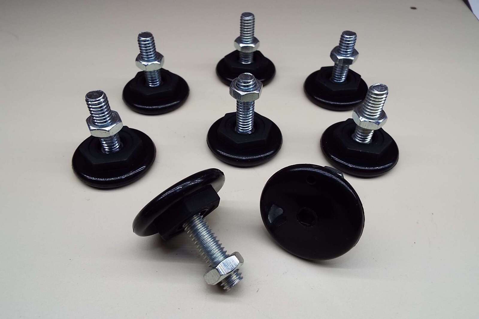 x8 FEET ADJUSTABLE GLIDE NYLON LEVELING PAD 1.375 BASE 5/16-18 ESSENTRA WITH NUT
