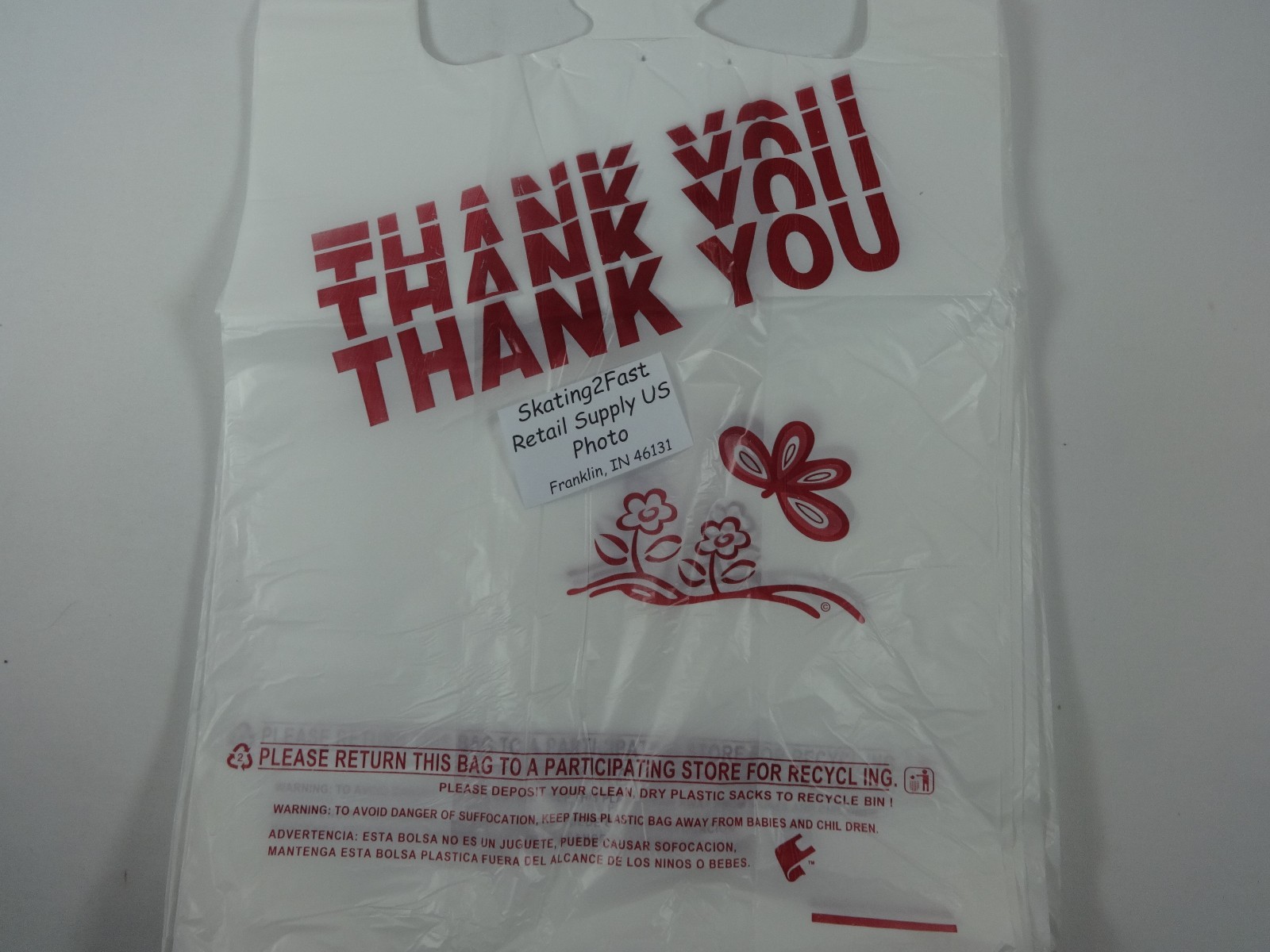 THANK YOU T-Shirt Bags 11.5″ x 6.25″ x 21″ Plastic Retail Shopping