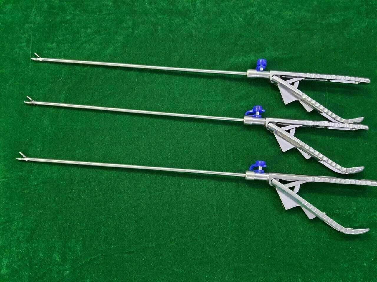 3pc Laparoscopic Curved Needle Holder 5mmx330mm Reusable Instruments