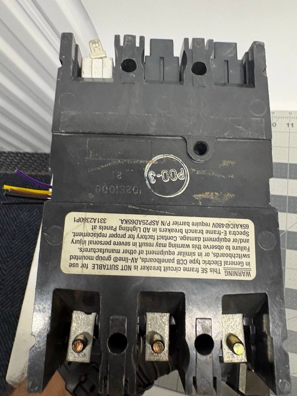 GE SELA36AT0100 Spectra RMS 100A 600V 3 Pole Breaker W/ SRPE100A Plug & Alarm