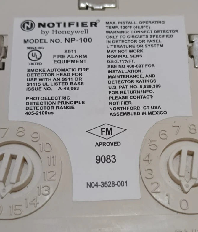 10Pc lot Notifier NP-100 Photoelectric Smoke Detector NP 100 Fast Shipping