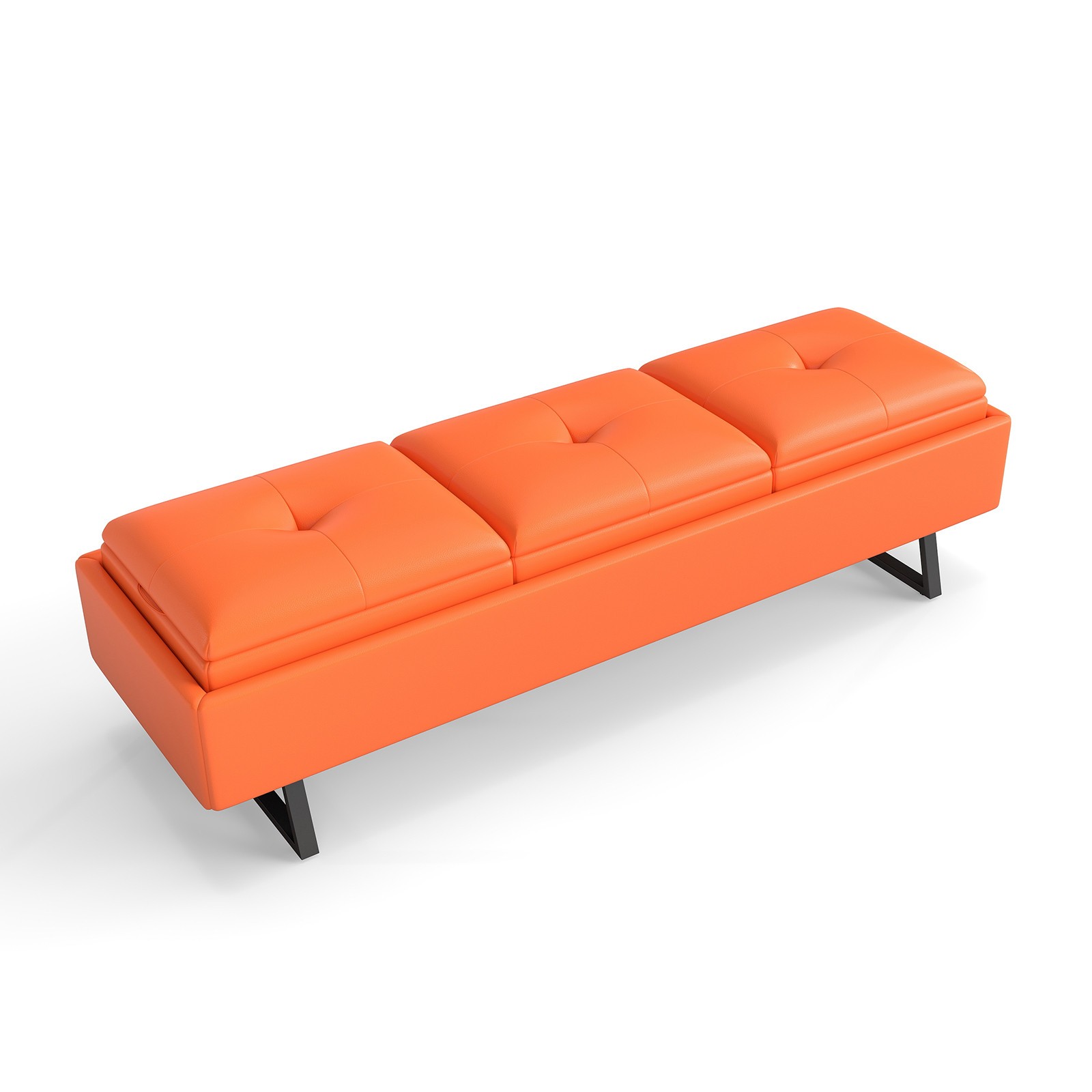 Leather Bench Waiting Room Chairs, Office Furniture Lobby Chairs for Salon, shop