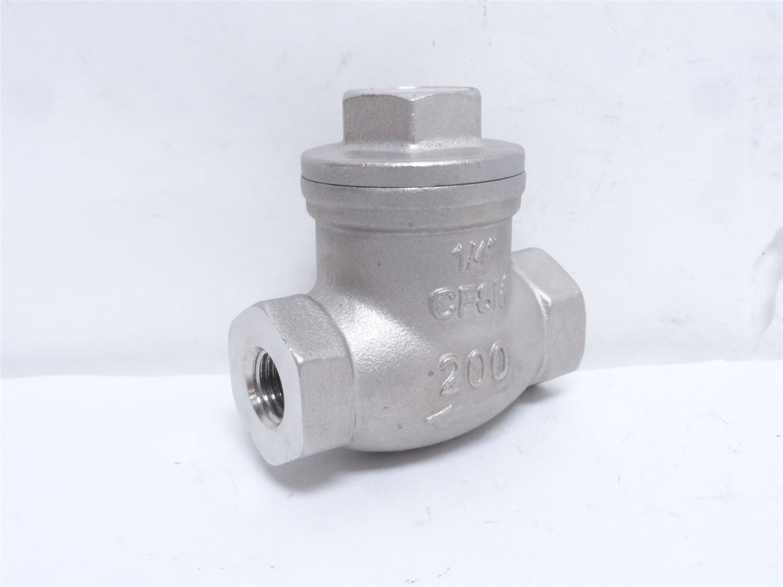 250125 New-No Box; Sharpe 20276-1/4 Swing Check Valve SS-316; Y Pattern; 1/4NPT