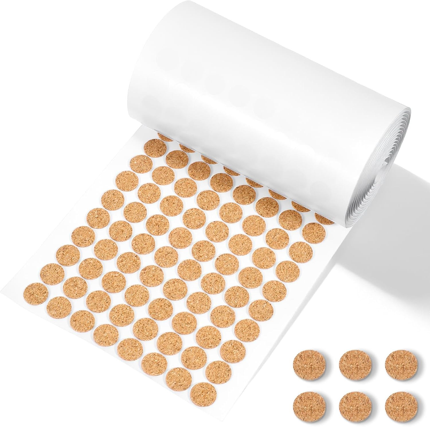 1400pc Self Adhesive Cork Circles 0.5 Inch Cabinet Door Bumper Pad Furniture Dot