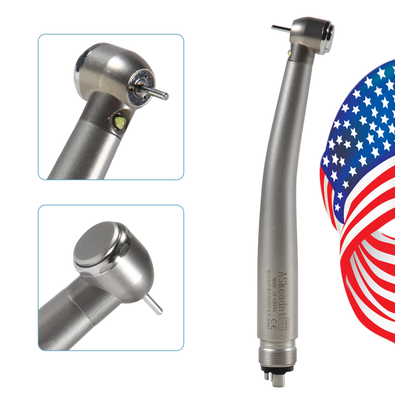 NSK Style Dental Fiber Optic LED E-generator High Speed Handpiece Turbine 4 HOLE