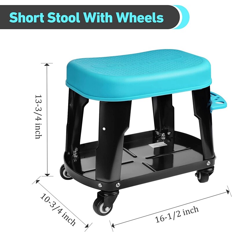 DURATECH Rolling Mechanic Stool Heavy Duty Garage Creeper Seat Tool Tray 300 Lbs