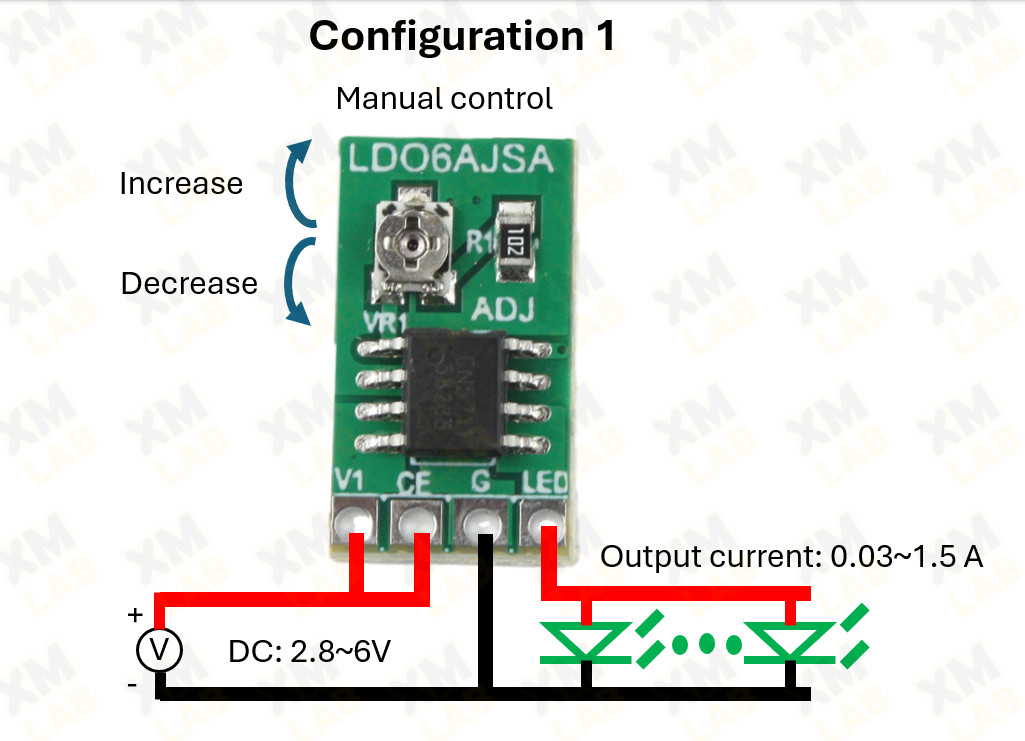 5Pcs DC 3.3V 3.7V 5V LED Driver 30-1500MA Constant Current Adjustable Module PWM