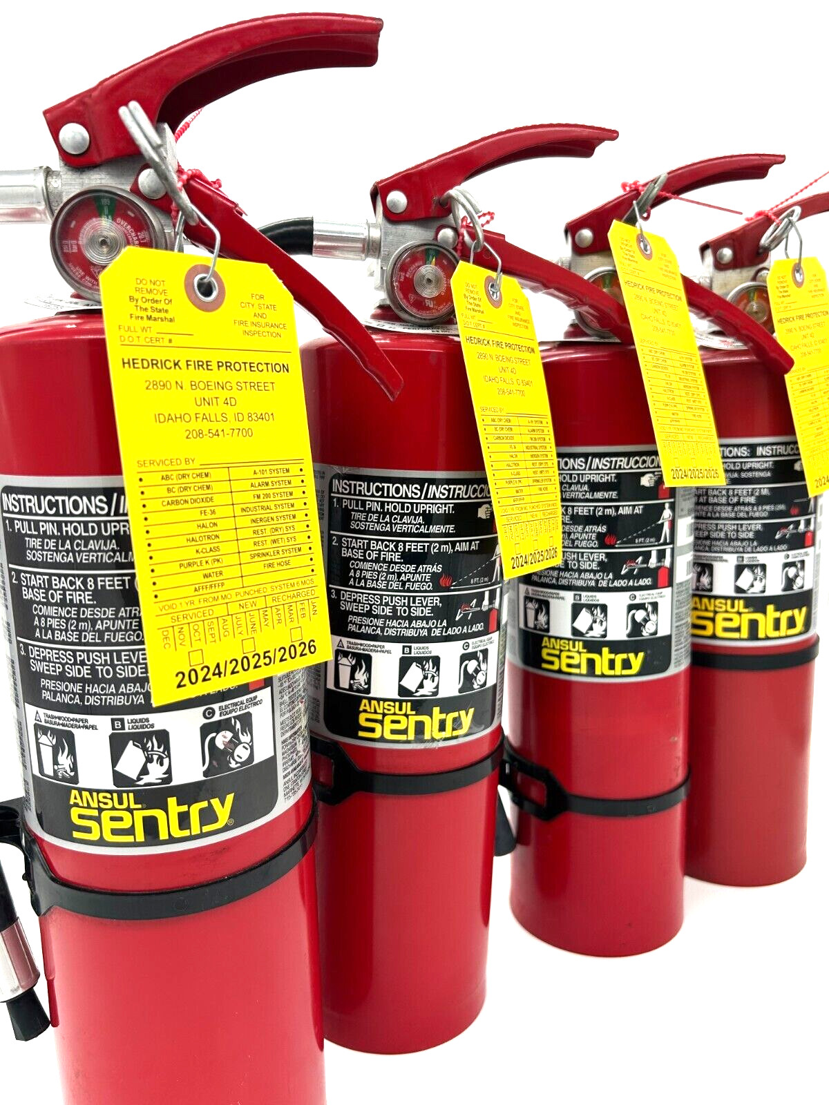5LB ABC FIRE EXTINGUISHERS (Refurbished) Set of 4