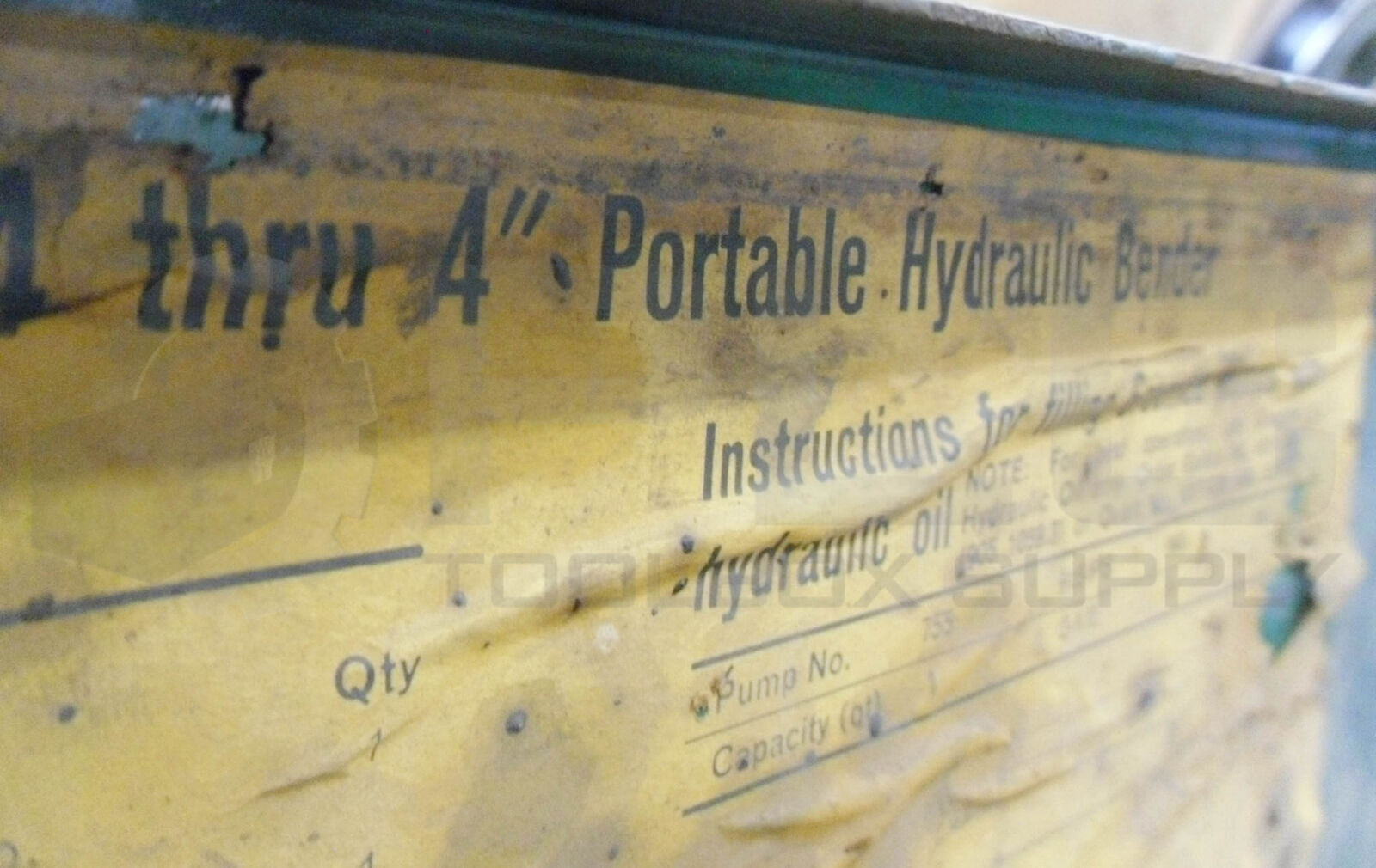 GREENLEE NO. 883-4 1-1/4 THRU 4″ PORTABLE HYDRAULIC BENDER WITH TOOLBOX *READ*