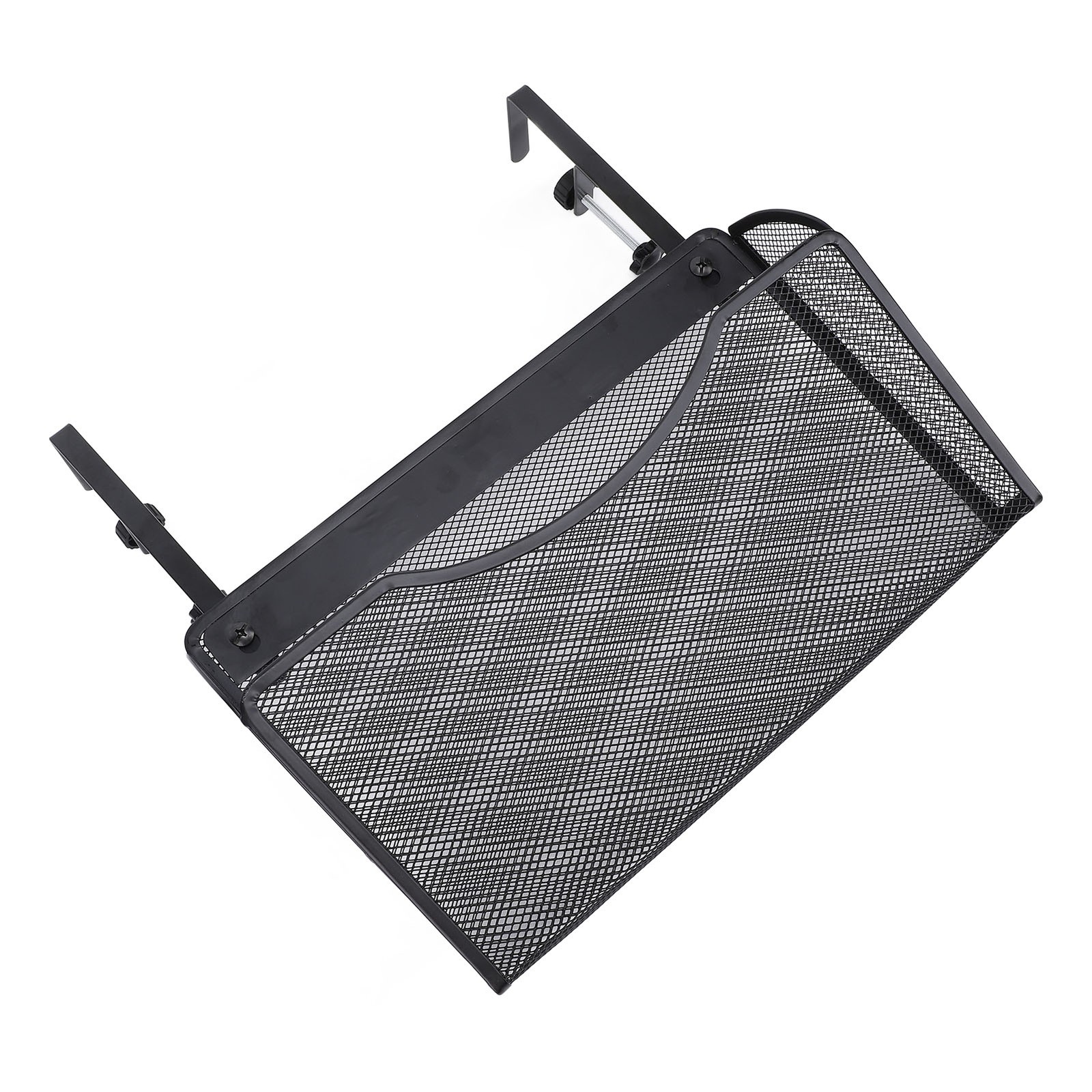 Adjustable Desk Side Storage Organizer Carbon Steel & PP For Office (Black)
