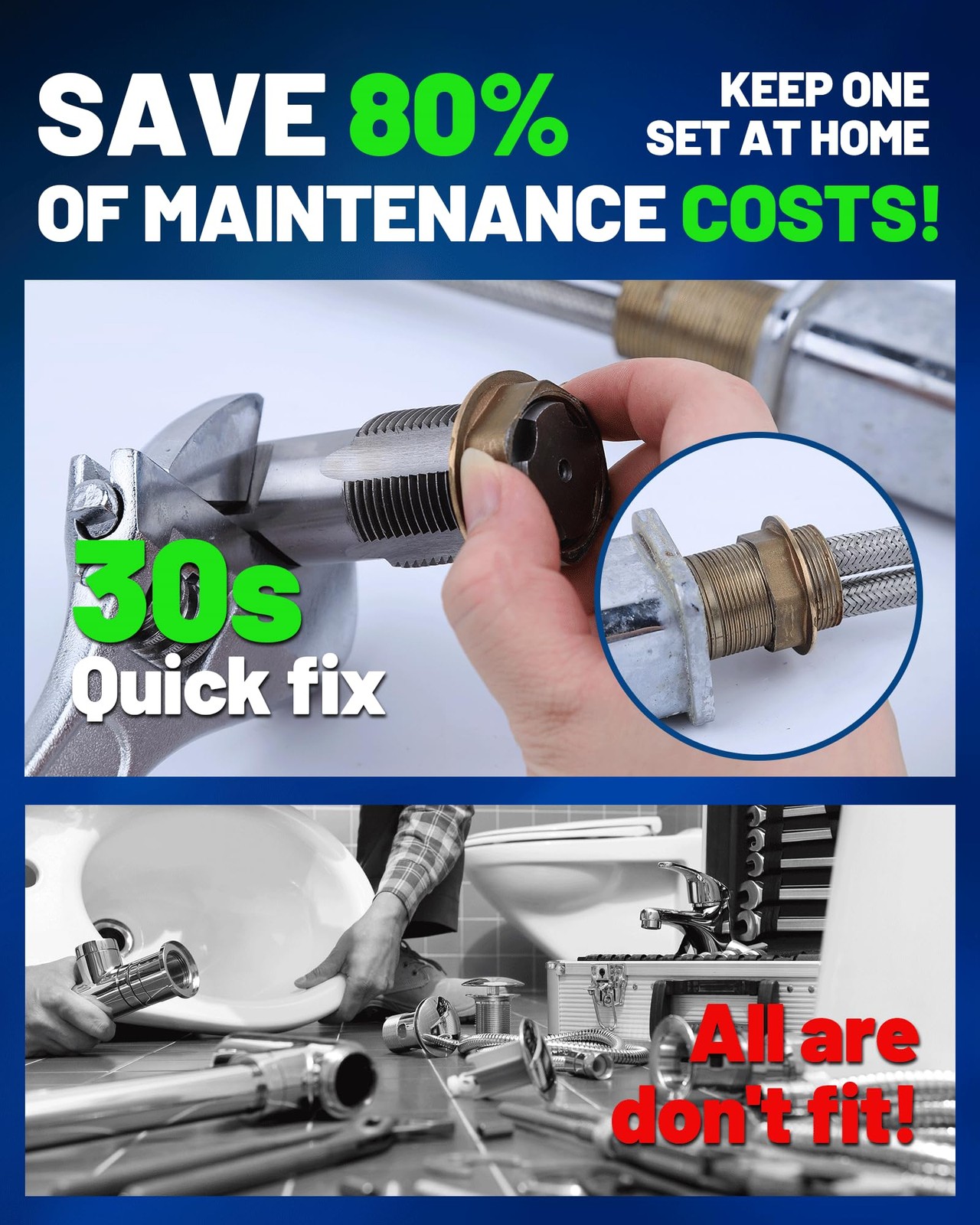 1/8″, 1/4″, 3/8″, 1/2″, 3/4″, 1″ NPT Tap Set, GCr15 Threading Plumbing Tap Se…