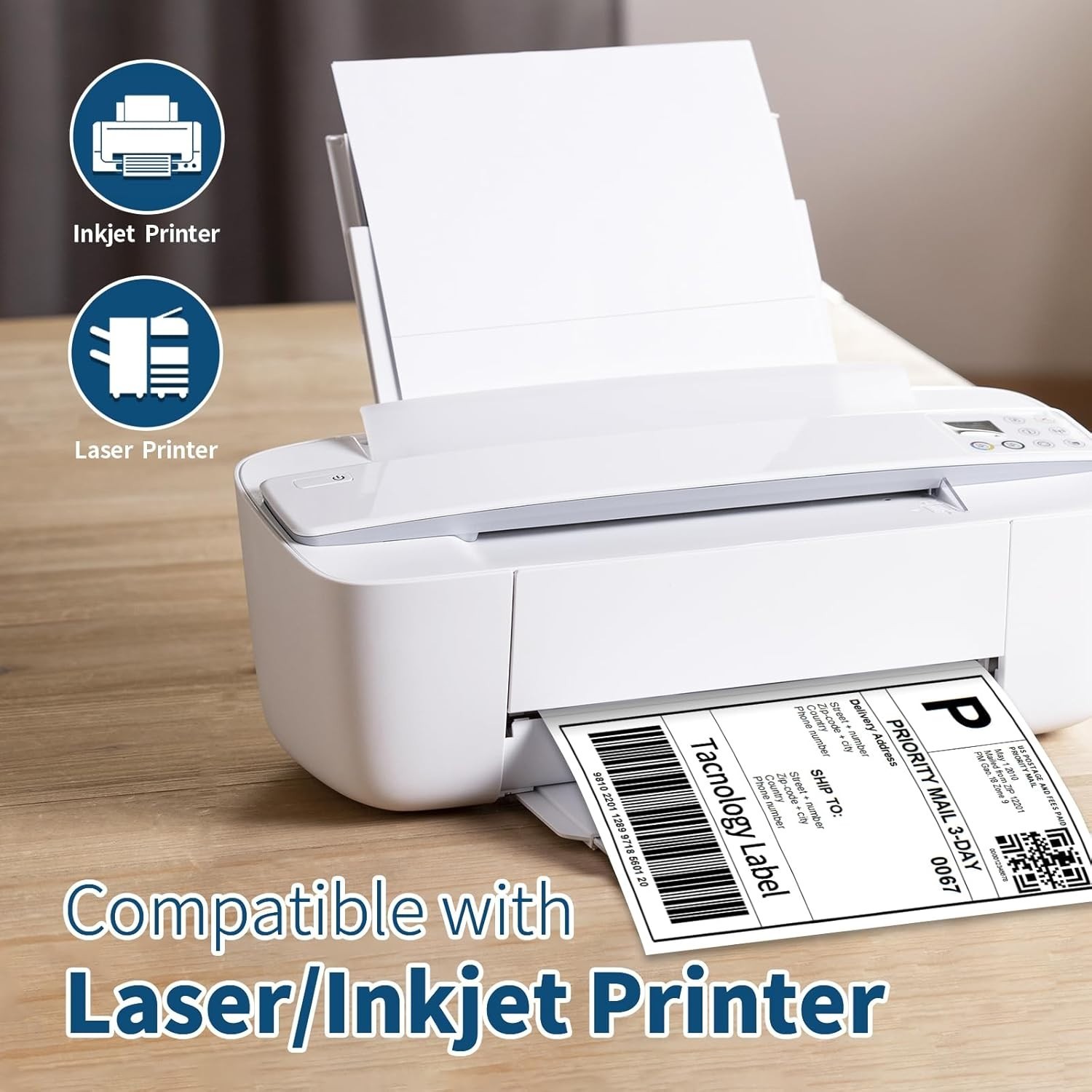 Half Sheet Shipping Labels 8.5×5.5 Self Adhesive 2 Per Sheet Blank Labels 2-UP