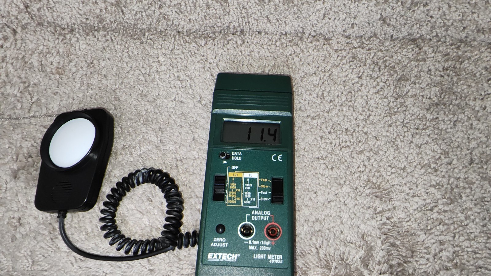 Extech 401025 Digital Light Meter 0-5000 Foot Candles. Works.Excellent Condition