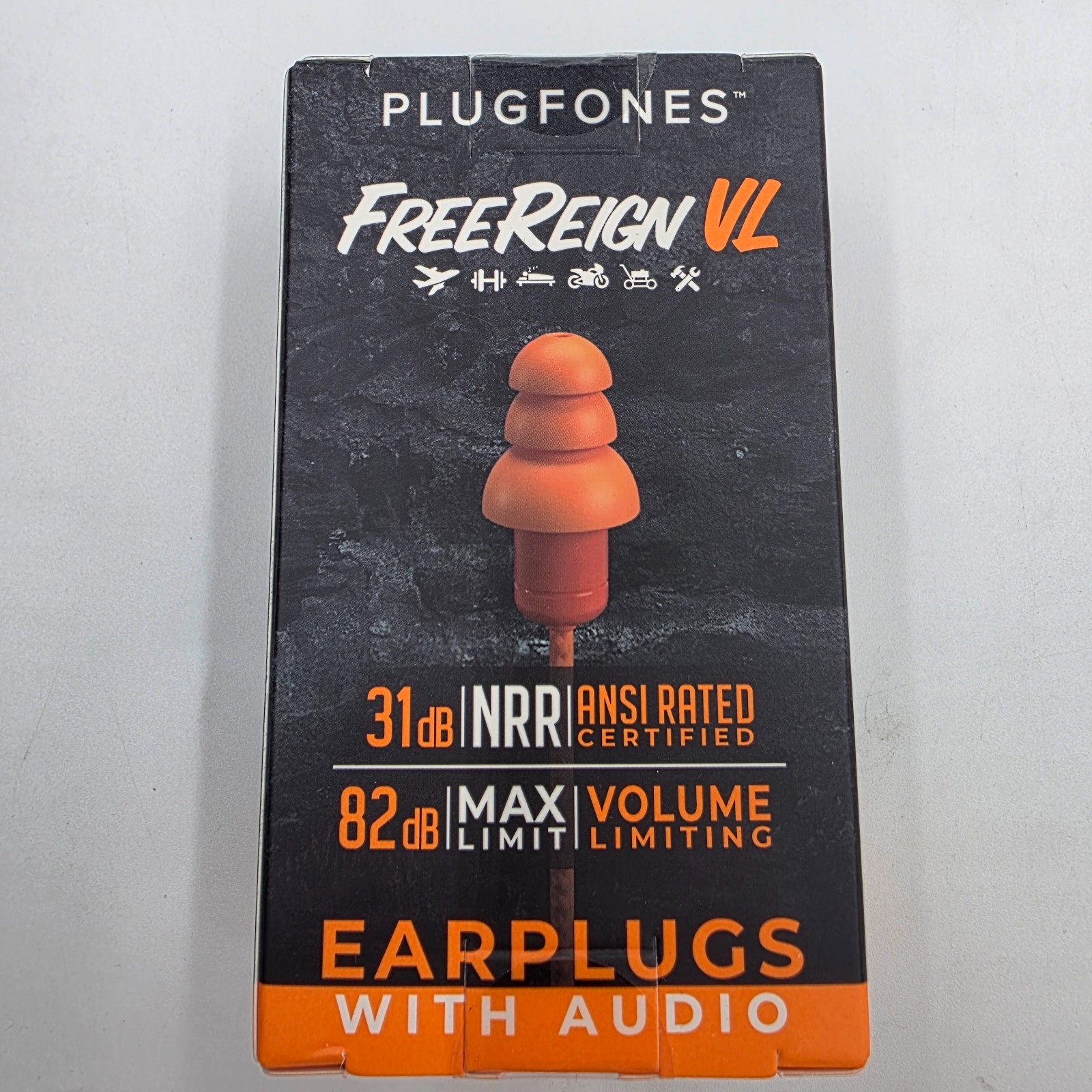 NEW Plugfones FREEREIGN VL Earplugs With Audio OSHA HEARING PROTECTION