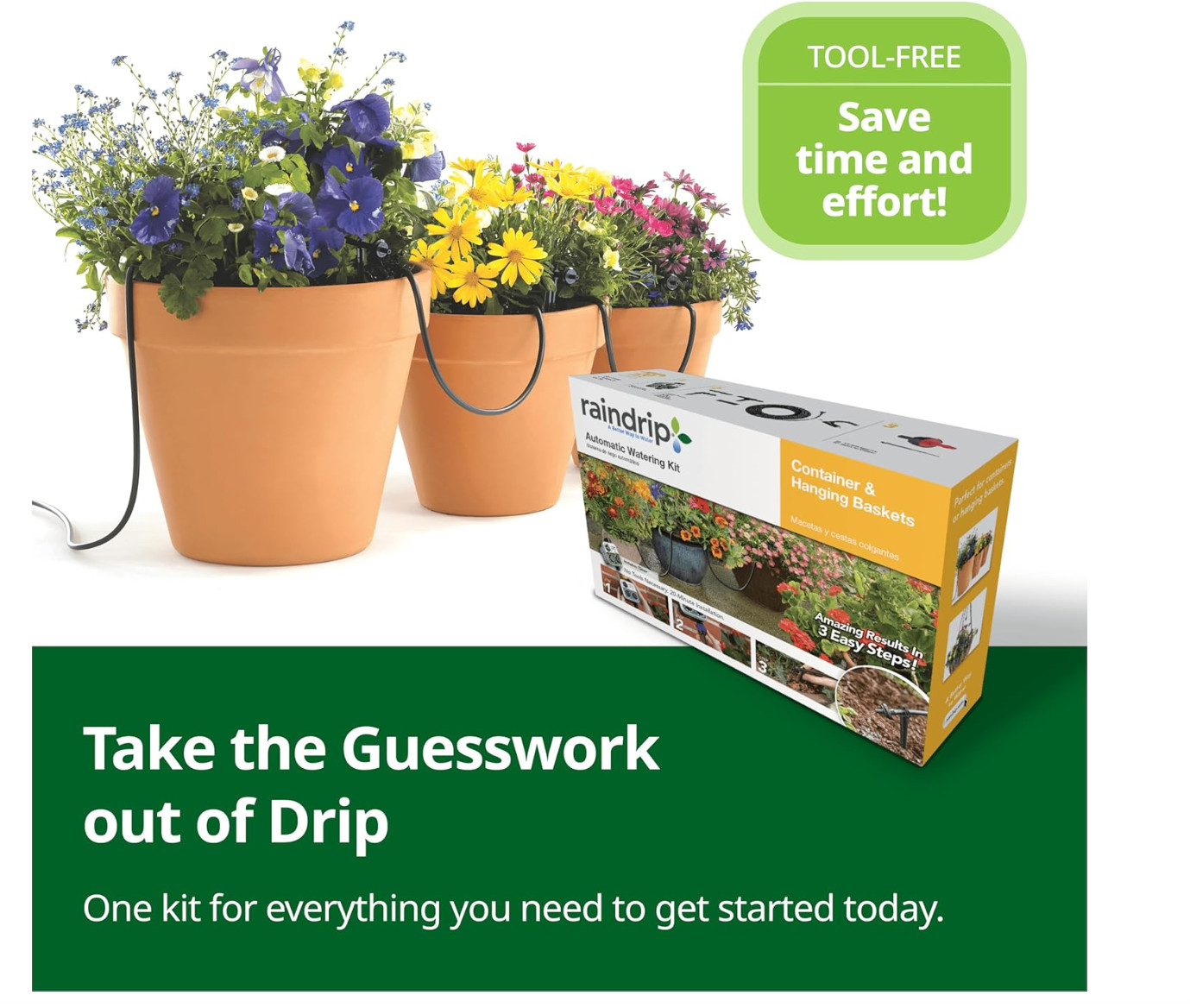 Raindrip R560DP Automatic Watering Kit for Container and Hanging Baskets, Water