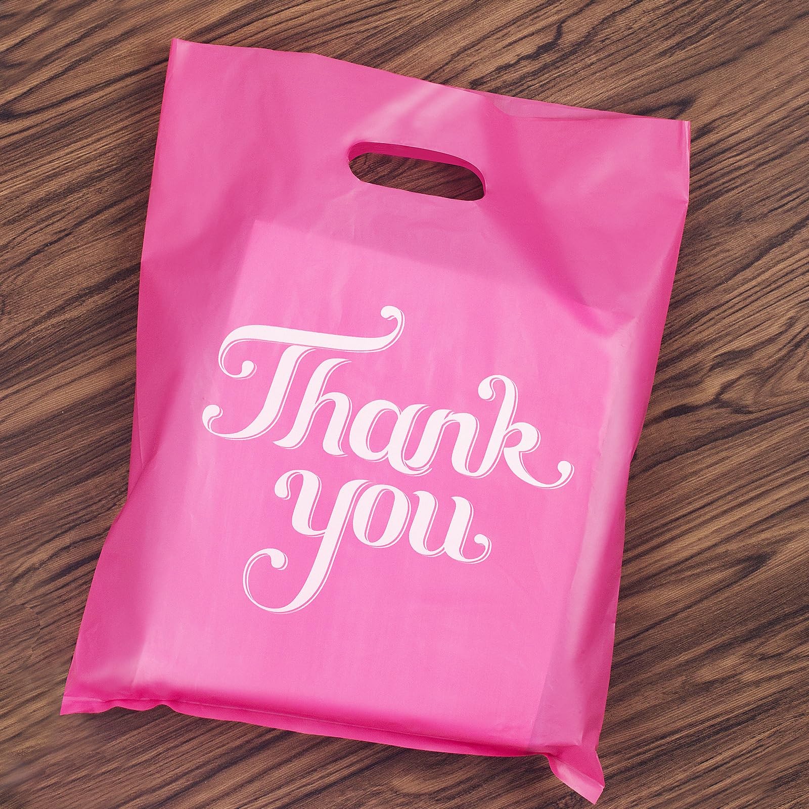 100 Pcs Pink 12×15″ Thank You Bags, Shopping Bags 1 count (Pack of 100),