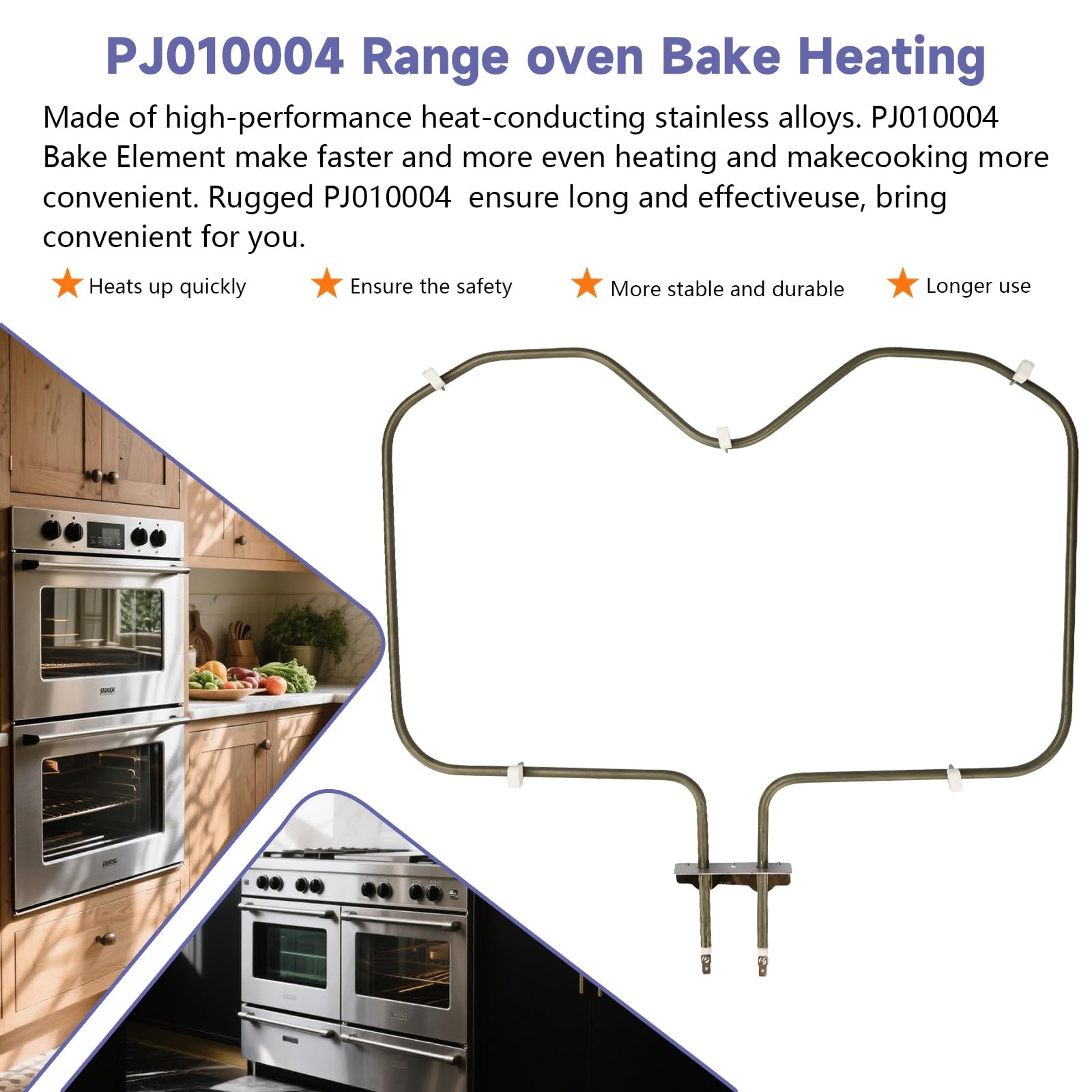 PJ010004 Bake Element for Range Oven Compatible with Brands Replaces with CVDSC3