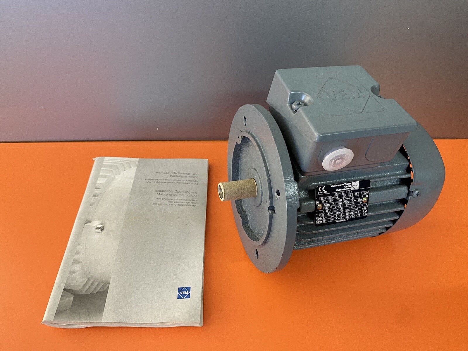 VEM Motors Thrum GmbH 3Ph 230/400VAC 50/60Hz 0.37/0.44 Kw K21R 71G4H