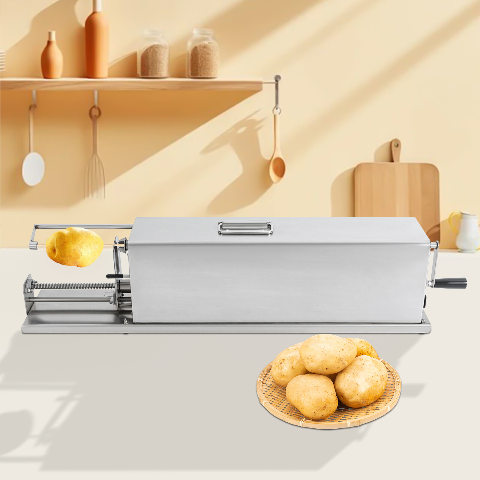 110V Automatic Stretching Potato Spiral Slicer Electric Potato Tower Machine