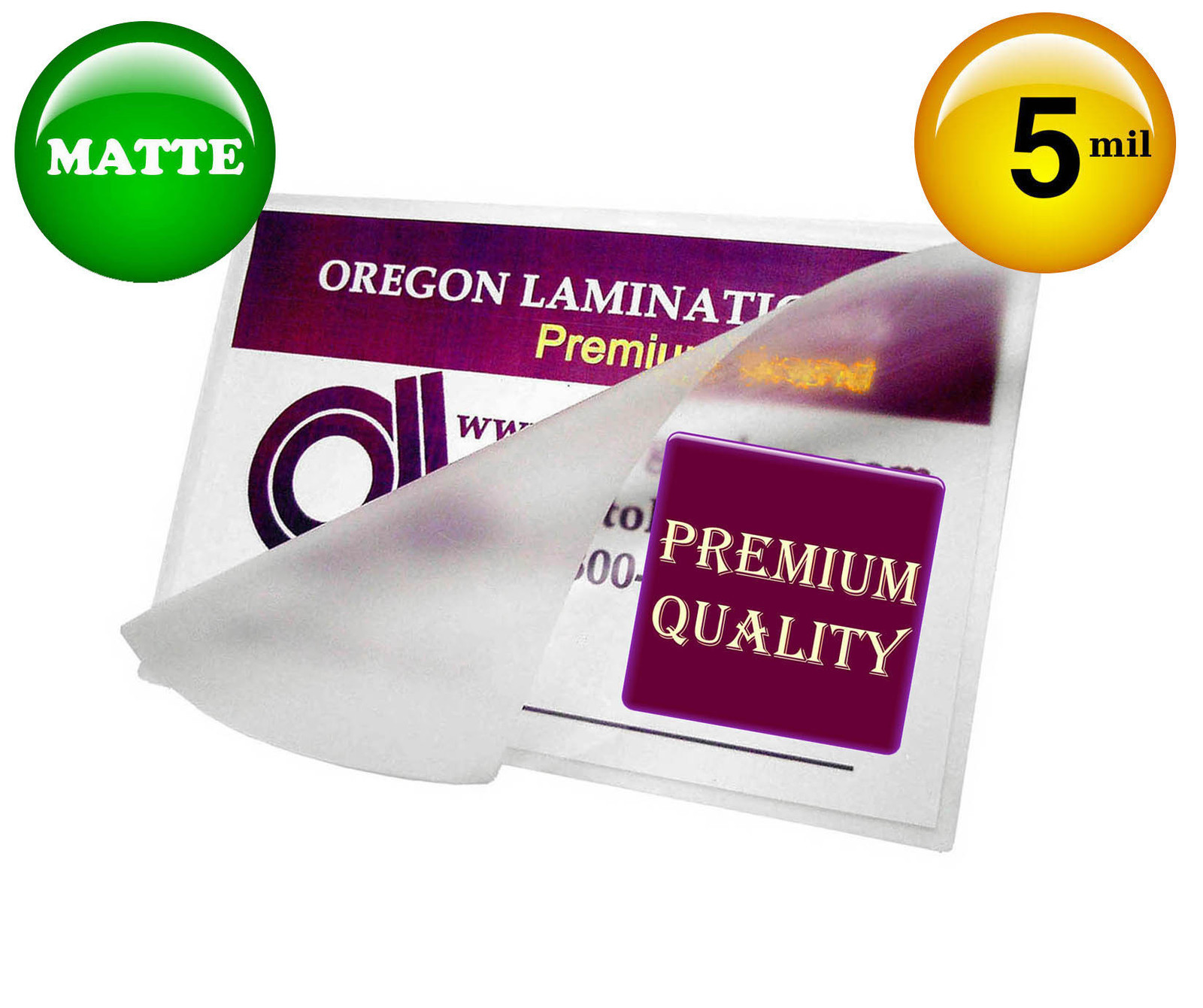 5 Mil MATTE 2-3/8 x 3-5/8 Drivers License size Hot Laminating Pouches (50/pack)