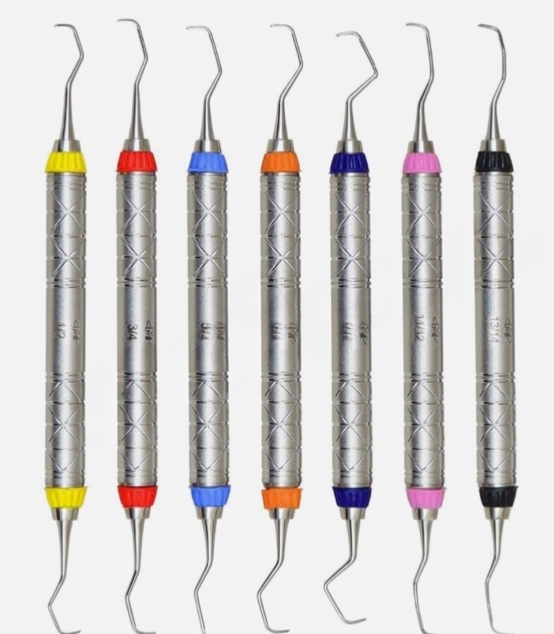 7 Pcs Dental Periodontal Gracey Curettes Surgical Hollow Handle Probe