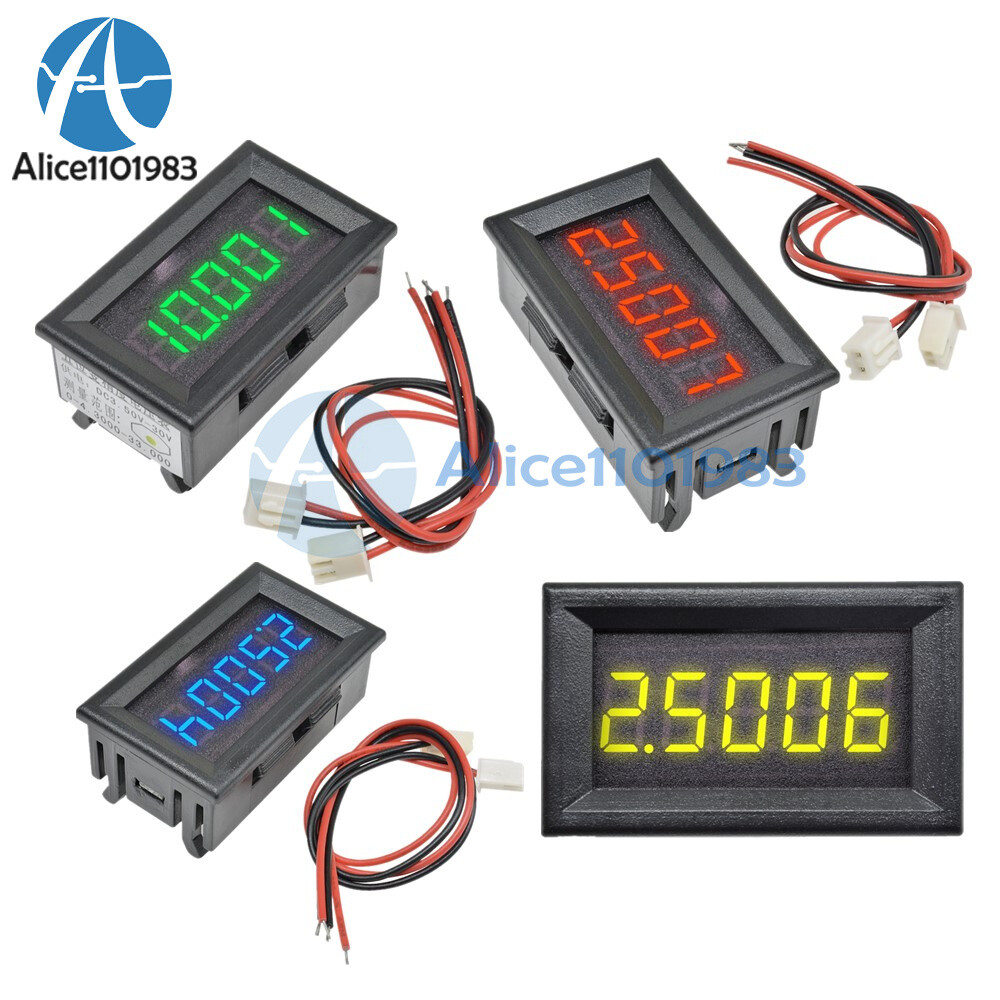 Red Blue Yellow 5 Digit LED DC 0-4.3000-33.000V Digital Voltage Panel Voltmeter