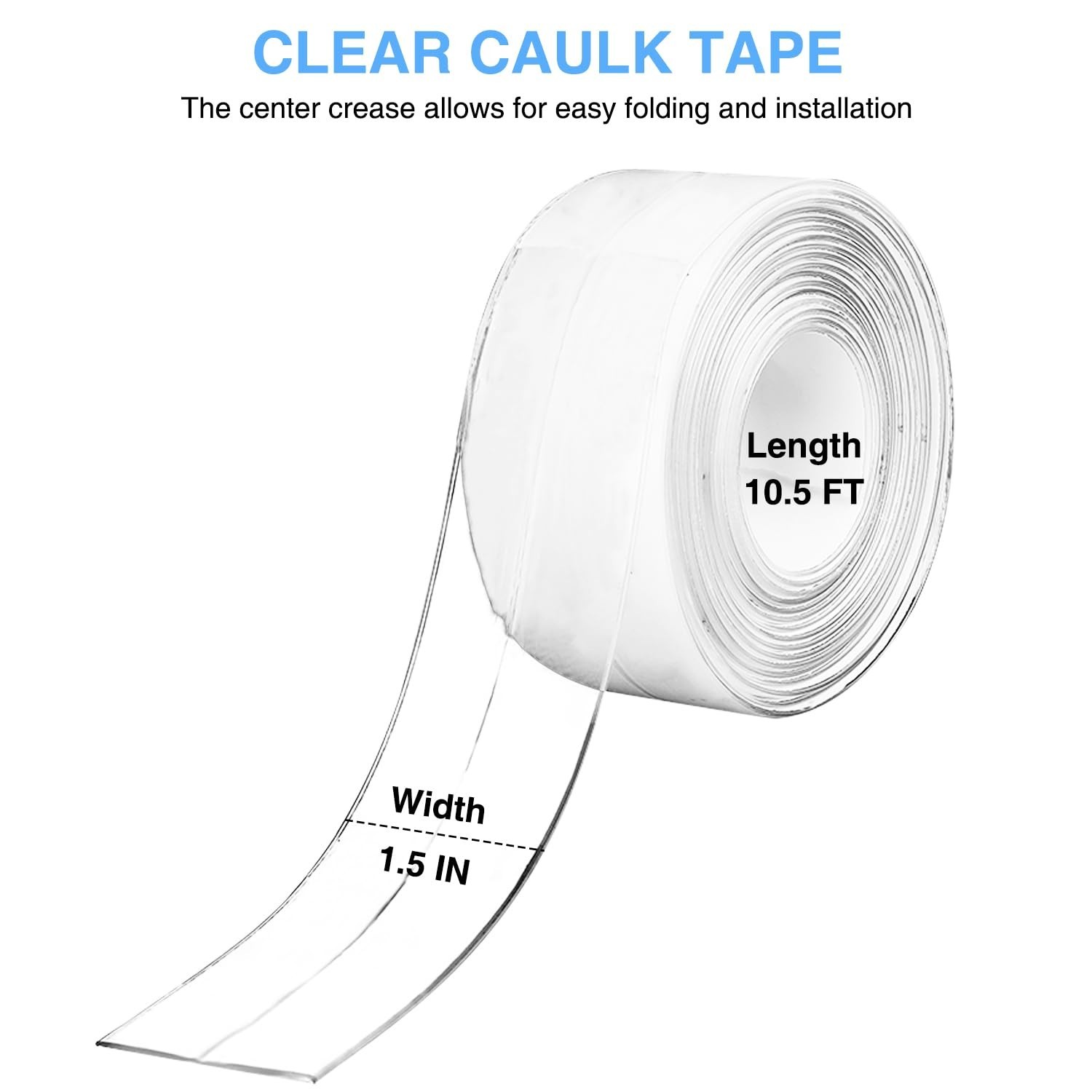 Clear Caulk Tape Self Adhesive Waterproof, Transparent Kitchen and Wall Seali…