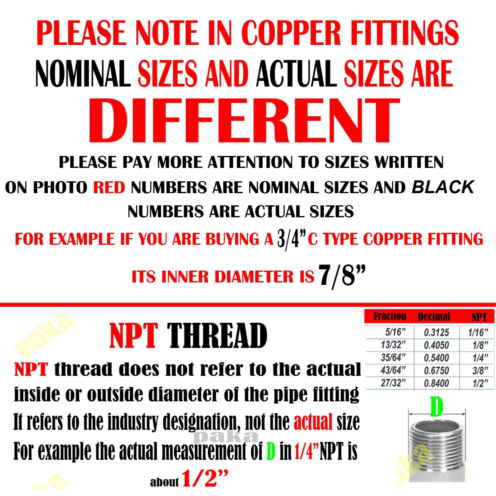 [20-Pack] 1/4″ x 1/4″ Copper Coupling with Stop CxC