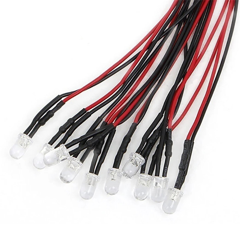 3mm/5mm DC 5-12V LED Bulb Pre-Wired Ultra Bright Emitting Diodes 20cm Pre Wire