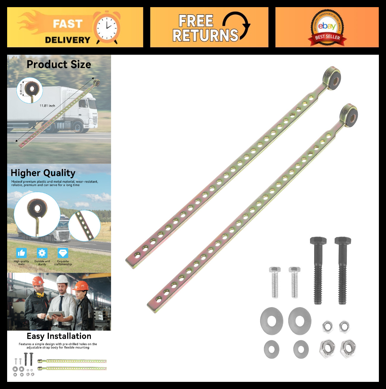 14″ Adjustable Height Control Valve Linkage – Air Suspension Leveling Kit for Tr